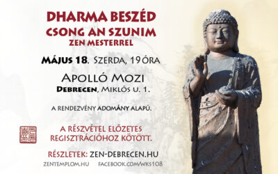 2022. május 18-án Csong An Szunim dharma beszédet tart Debrecenben