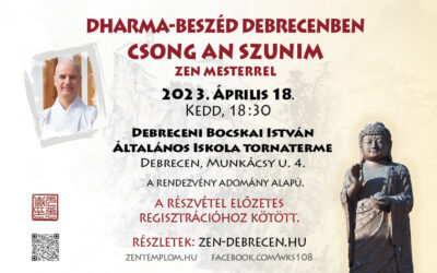 2023. április 18-án Csong An Szunim dharma-beszédet tart Debrecenben
